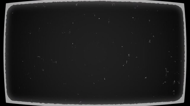 Dark Vintage Film Frame Overlay with Rough Aged Borders, Fine Scratches and Dust Particles for Retro Cinematic Video Editing, Old Movie Effects and Film Texture Backgrounds