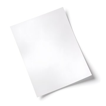 Blank white paper sheet with document, isolated