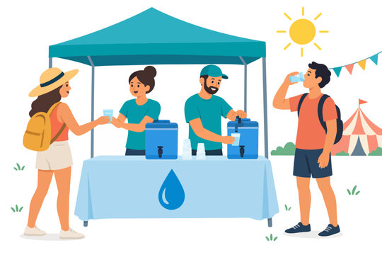 volunteers festival hydration station infrastructure nourishment education renovation outdoor festival