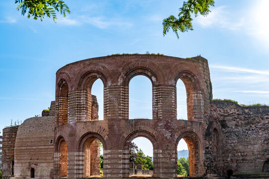 Ancient Roman ruin of Kaiserthermen in Trier outdoors