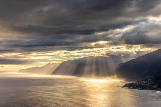 Sunrise view over Seixal from Miradouro da Eira da Achada Madeira