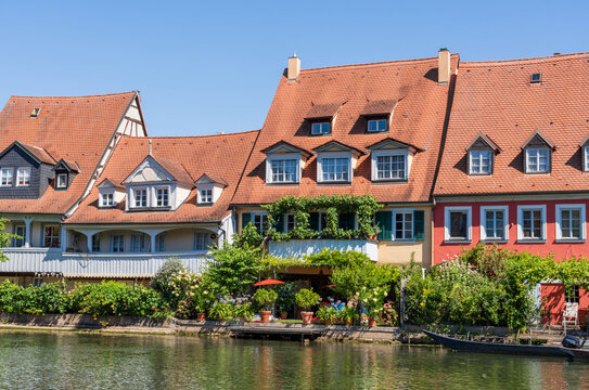 Historic houses line the scenic waterfront of Little Venice in Bamberg