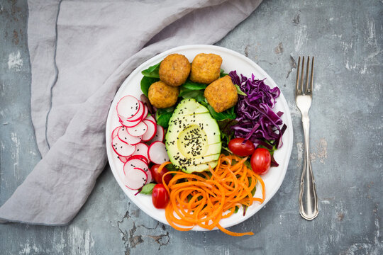 Plate of Falafel and salad