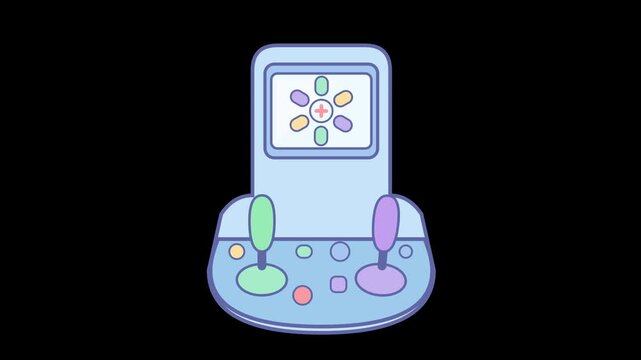 Cute pastel arcade game machine grid animation