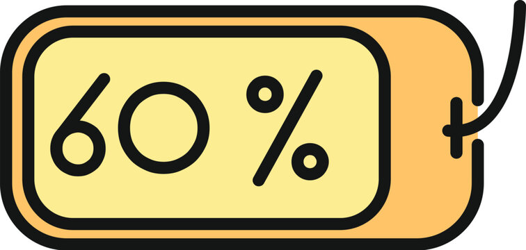 Discount tag showing sixty percent off price promotion
