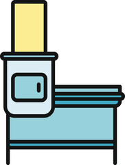 Obraz premium Traditional wood stove icon for cooking and heating in a rural house