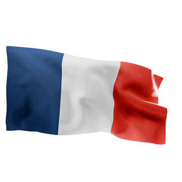 France  Flag Waving Perspective 3D Realistic Fabric Side 5