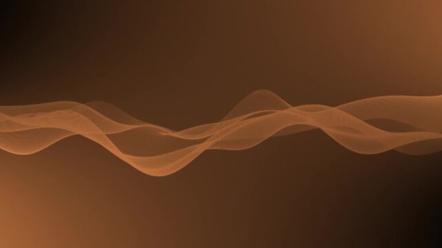 Soft line waves on gradient background animation, abstract minimalist soundwave or smoke-like ribbons, elegant and modern composition