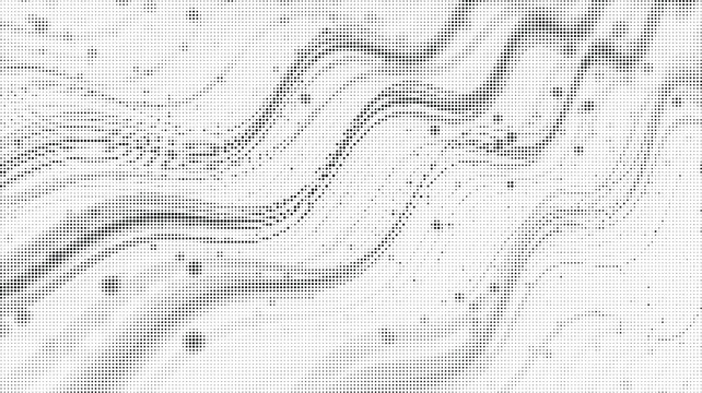 Abstract background texture featuring dynamic black dotted waves on a clean white backdrop