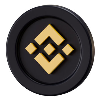 3D Binance Coin BNB Cryptocurrency Symbol on Dark Matte Base