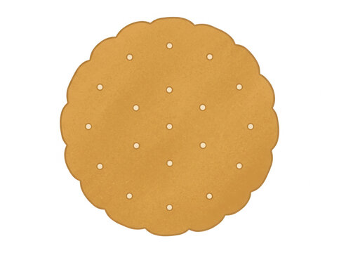 Biscuit rond dor&eacute; isol&eacute; sur fond blanc