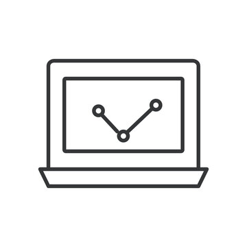 Laptop line icon. Editable stroke. Vector illustration