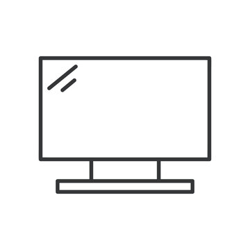 Smart TV line icon. Editable stroke. Vector illustration