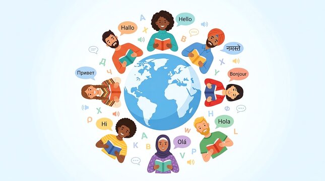 Diverse Group of People Reading Books Around the World Concept