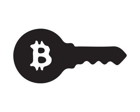 Bitcoin private key symbol representing secure digital access and ownership with security icon asset protection cyber security data protection financial security crypto security digital wallet