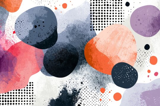 Abstract watercolor pattern creating colorful geometric shapes
