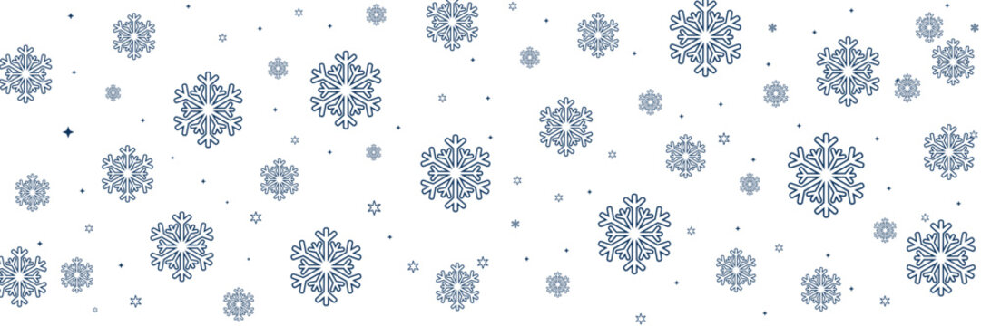 Light blue snowflake vector pattern. Seamless Christmas and winter holiday background template design for Xmas banner, wrapping paper, frozen season card, and winter sales backdrop.