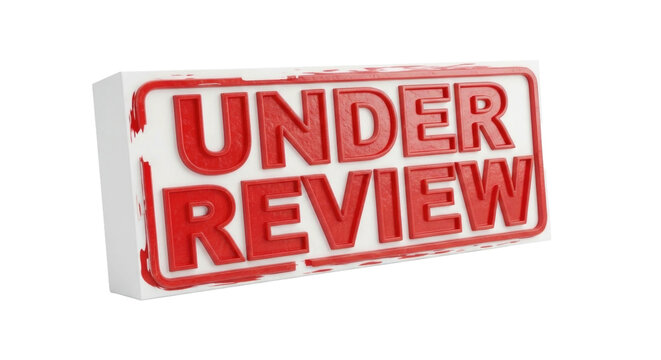 Red Under Review Stamp Sign for Business Approval Status Cutout PNG