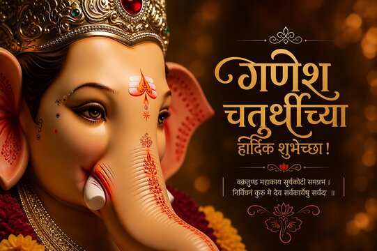 Adorable Bal Ganesh Ganpati Bappa Vakratund Vinayak Idol for Ganesh Chaturthi Celebration with Traditional Decorations, Devotion, Happiness and Divine Blessings