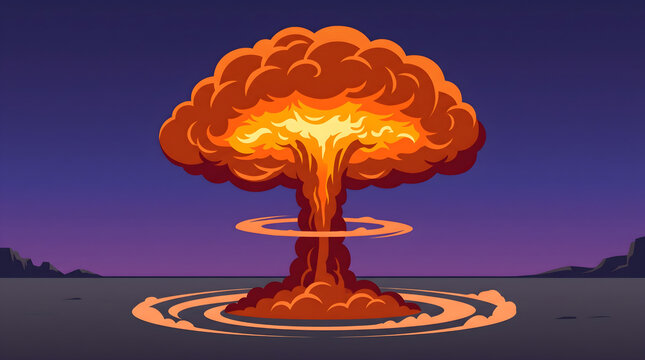 Nuclear Explosion Mushroom Cloud Vector Illustration