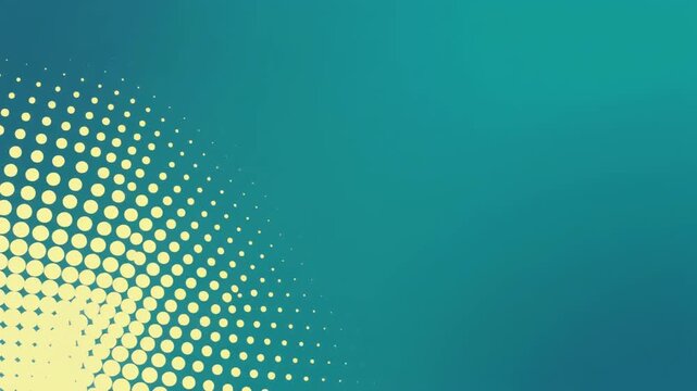 Abstract teal gradient background with yellow halftone dot pattern in corner