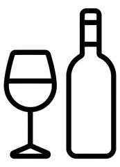 Obraz premium Wine bottle and glass icon