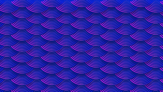 Blue and Purple Japanese Fish Scale Pattern Background