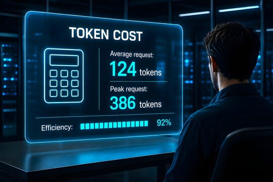 Token cost dashboard with average and peak request usage