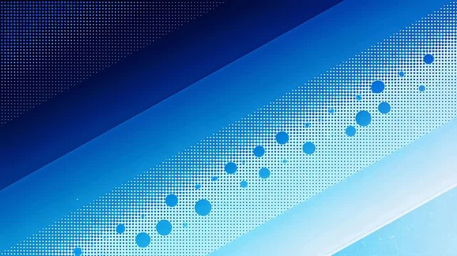 Abstract blue geometric background with diagonal dot patterns and gradient shapes