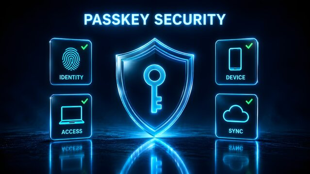 Passkey security shield with digital key for secure sign in