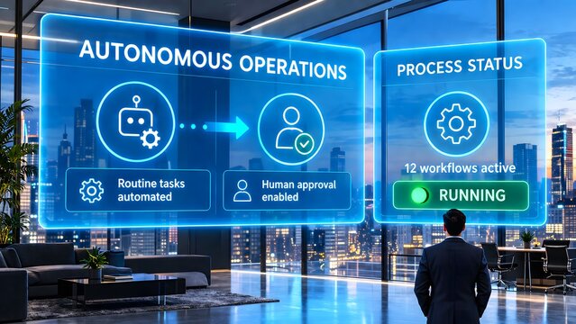 Autonomous operations dashboard with automated task panels