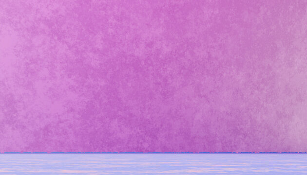 Textured pink and purple wall with calm water surface abstract