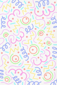 Illustration of colorful abstract pattern with shapes and lines