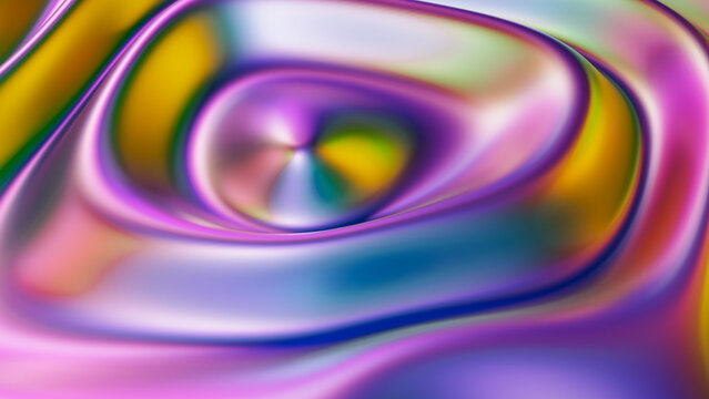 Abstract render of smooth colorful swirl with vibrant gradient hues