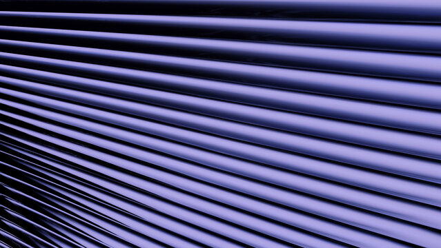 Abstract render of smooth blue lines with linear shadow pattern