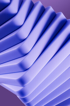 Abstract 3d render of smooth blue and purple curved shapes