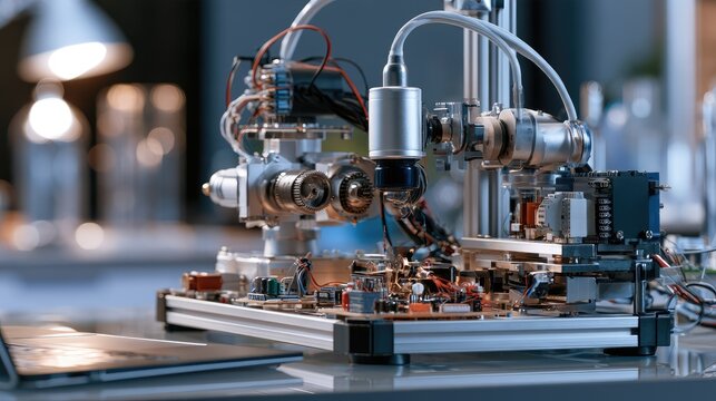 Advanced Robotics Equipment with Intricate Circuitry and Precision Components in Modern Technology Setting