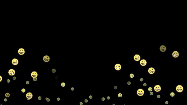 smiling face, smile, happy, joy, positive, emotion, friendly, face, expression, symbol, object, emoji, animation, motion graphics, black background, isolated, pixel art, retro, 8-bit, game asset, digi