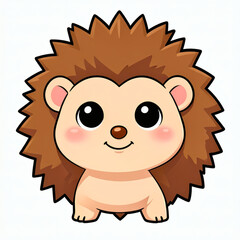 Fototapeta premium Adorable fluffy white cloud mascot character with big expressive eyes and cute blushing cheeks illustration