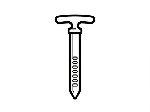 A detailed vector icon illustration of a classic soil core sampler, essential for environmental science and agricultural research, depicting precise ground sampling techniques for quality assessment a