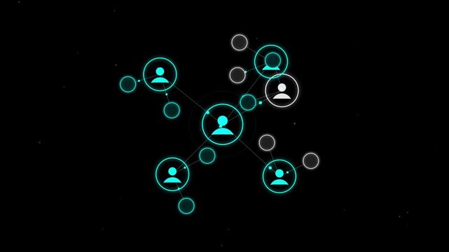 Centralized User Network Hub and Spoke Connection Animation