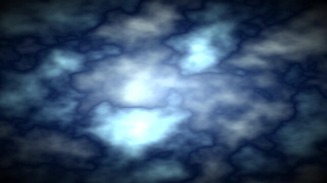 Abstract Blue Nebula Clouds Swirling with Glowing Central Light