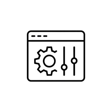 Website settings icon with gear and sliders