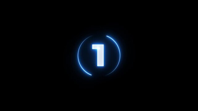 5 seconds countdown timer animation, 5-0 counting down seconds neon number.4 k animation .