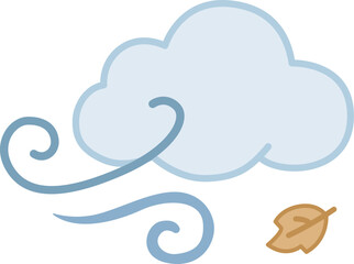 Fototapeta premium Cold Wind Blowing Winter Weather Illustration