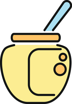 Jar of honey with a dipper immersed, representing a sweet organic food