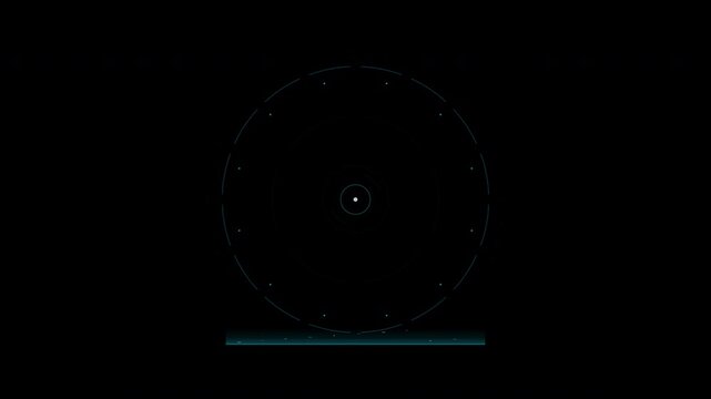 4K digital scan target HUD with alpha channel futuristic animation