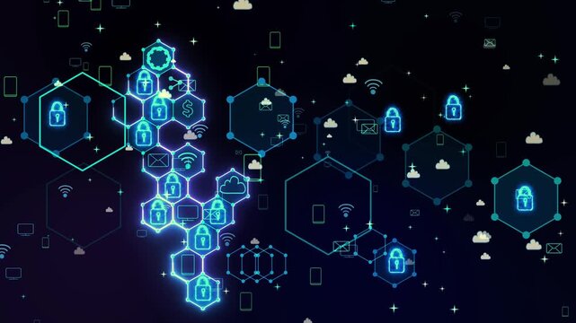 social media security abstract technology background