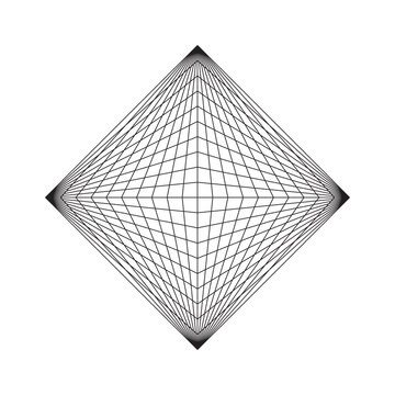 直線で構成された幾何学図形のベクター素材。グリッドでできた菱形のジオメトリックなイラスト