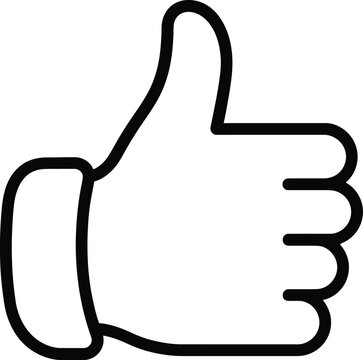 Minimalist vector thumbs-up hand icon with abstract geometric design